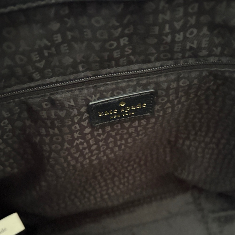 Kate Spade Black Leather Handbag with Gold Accent - Picture 8 of 8